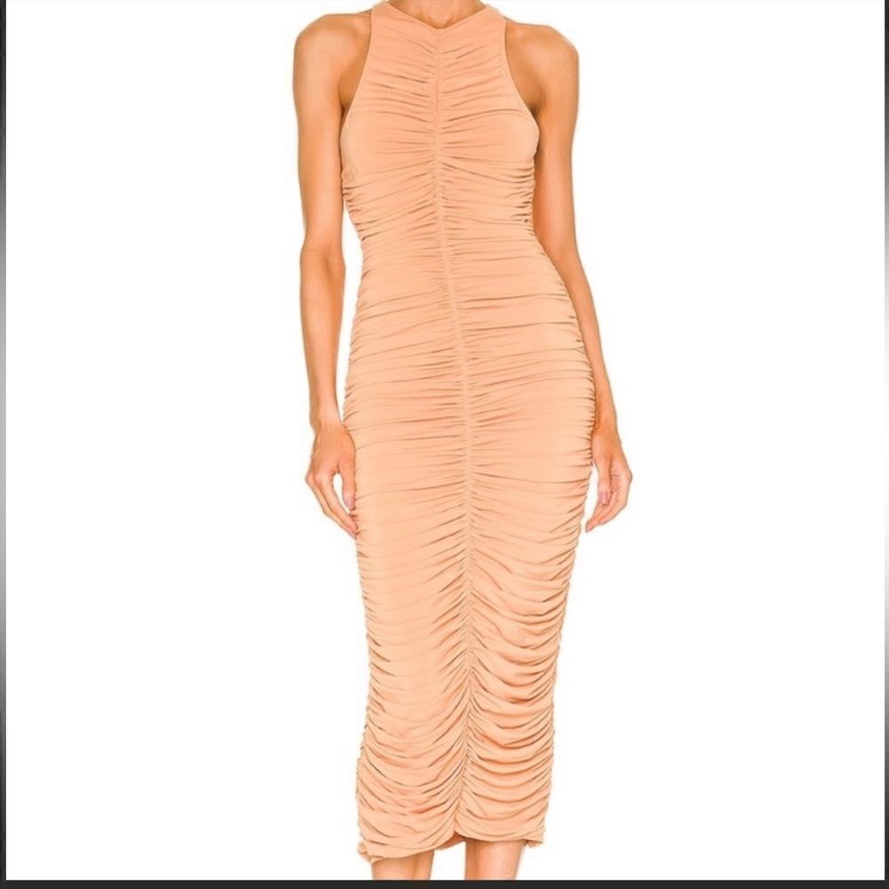 House Of Harlow 1960 Ruched Sleeveless MIDI Dress.Size S